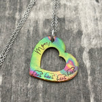 FLAME PAINTED MOM HEART NECKLACE