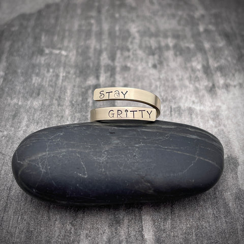 STAY GRITTY SKINNY WRAP RING