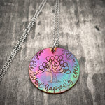 FAMILY TREE FLAME PAINTED NECKLACE