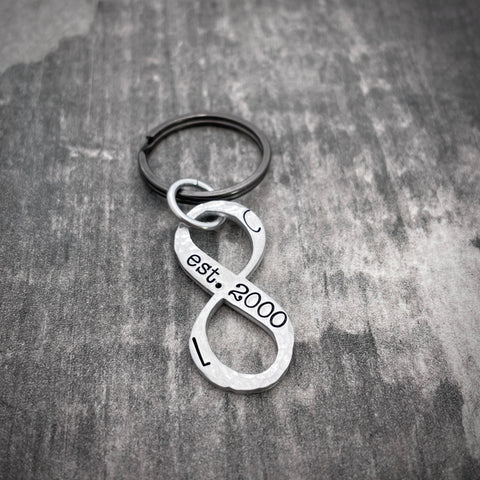COUPLES INITIALS KEYCHAIN