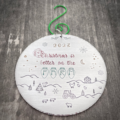 CHRISTMAS IS BETTER ON THE FARM ORNAMENT