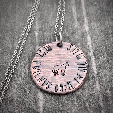 BEST FRIENDS COME IN ALL SIZES HORSE NECKLACE