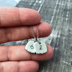 TINY INITIALS PEWTER NECKLACE