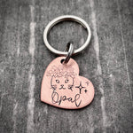 FLORAL CAT HEART NAME TAG